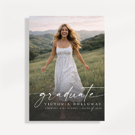 Modern One Photo Graduation Party Invitation 招待状