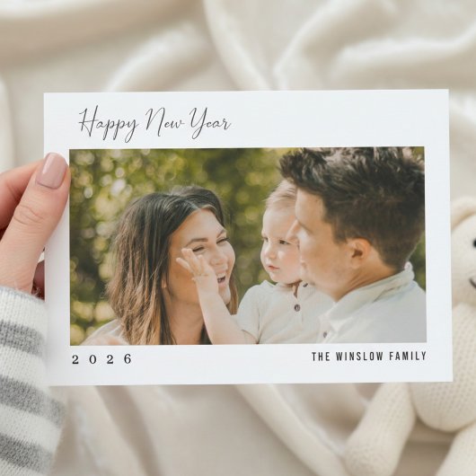 Modern One-Photo New Year Greeting Card シーズンカード