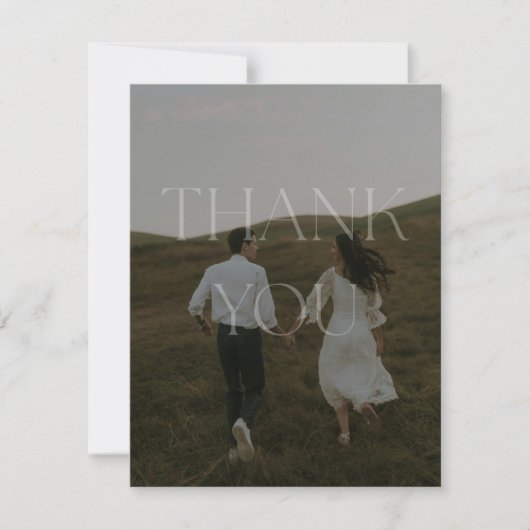 modern one photo wedding thank you card 招待状 (正面)