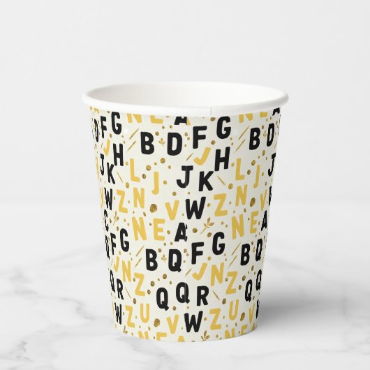 Modern Onyx & Gold Academy 紙コップ (右)