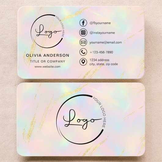 Modern Opal Business Branding 名刺