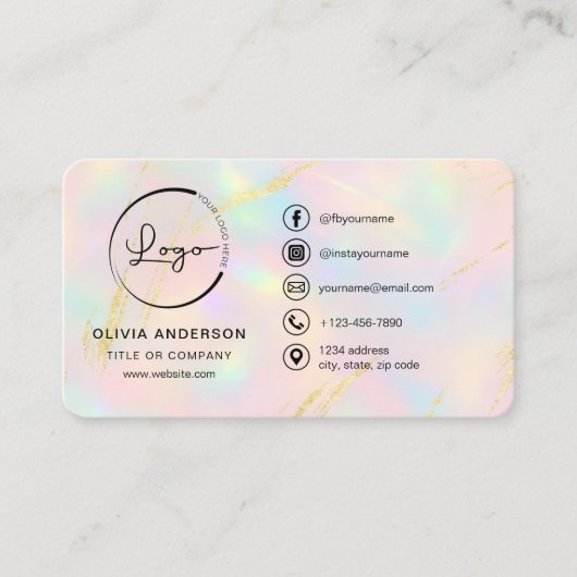 Modern Opal Business Branding 名刺 (正面)