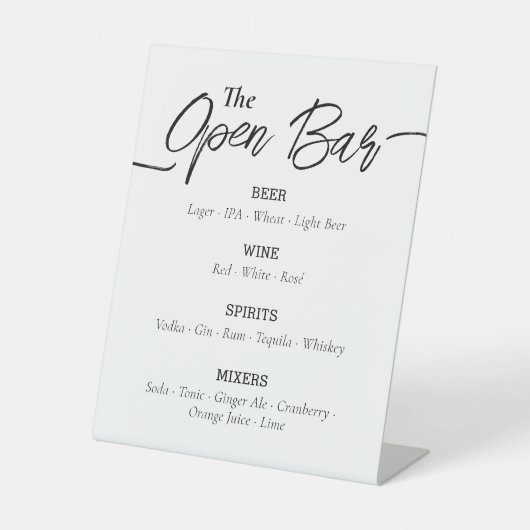 Modern Open Bar Event 台座サイン (正面)