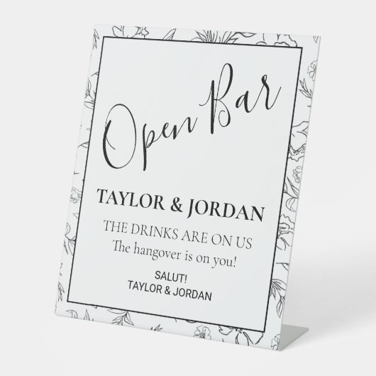 Modern Open Bar | Minimalist Botanical  台座サイン (正面)