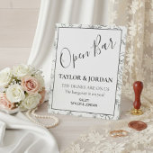 Modern Open Bar | Minimalist Botanical  台座サイン