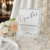 Modern Open Bar | Minimalist Botanical  台座サイン