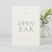 Modern Open Bar Wedding Sign 招待状 (スタンド正面)