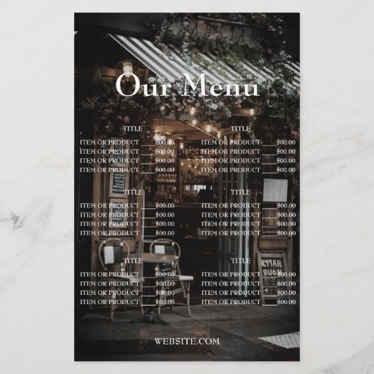 Modern Opening business Arched Photo Prices チラシ (裏面)