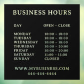 Modern Opening Hours Logo Pros door sign ウィンドウサイン (シート3)