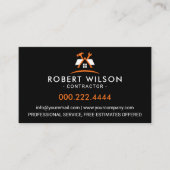 Modern Orange Black Building Contractor 名刺 (正面)
