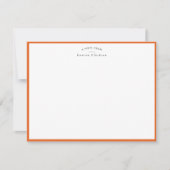 Modern Orange Border Personalized Note Card 招待状 (正面)