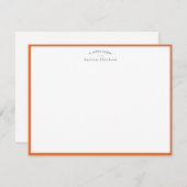 Modern Orange Border Personalized Note Card 招待状 (正面/裏面)