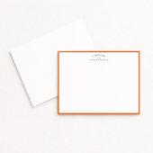 Modern Orange Border Personalized Note Card 招待状
