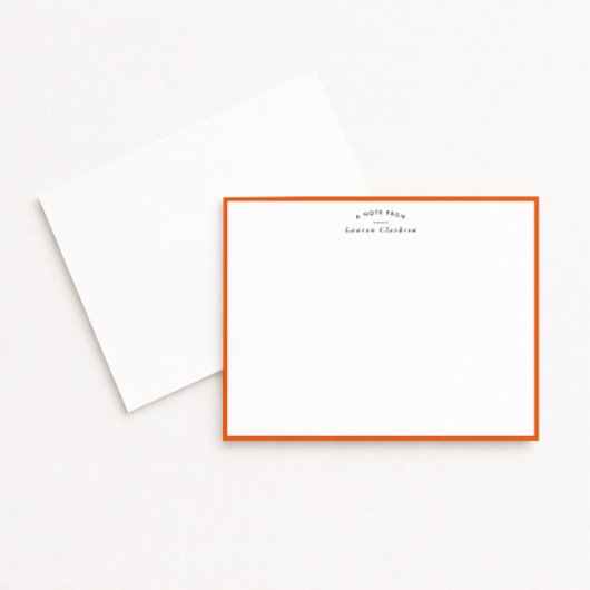 Modern Orange Border Personalized Note Card 招待状