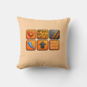 Modern Orange Geometric Design クッション (正面)