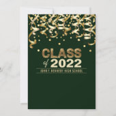 Modern ORANGE Gold Glitter GRADUATION Party 招待状 (裏面)