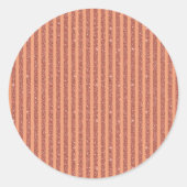 Modern Orange Mango Glitter Style Vertical Stripes ラウンドシール (正面)