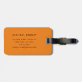 Modern Orange Monogram ラゲッジタグ (裏面横)