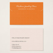 Modern Orange Necklace Bracelet Display Card (正面&裏面)