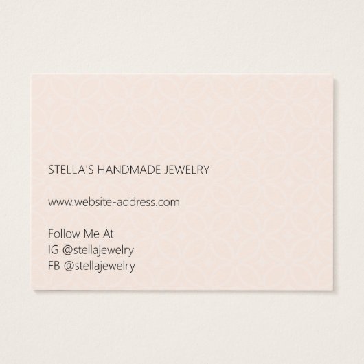 Modern Orange Necklace Bracelet Display Card (裏面)