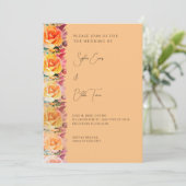 Modern Orange Ombre Roses Orange Wedding 招待状 (スタンド正面)