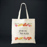 Modern Orange Pink  Tulips Floral Bridal Shower トートバッグ<br><div class="desc">Celebrate the bride-to-be with this Modern Orange Pink Tulips Floral Bridal Shower Tote Bag. Featuring delicate tulip blooms in soft orange and pink hues paired with elegant modern typography, this stylish tote adds a fresh, romantic touch to any bridal shower celebration. Perfect as a bridal party gift, welcome bag, or...</div>