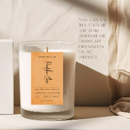 Modern Orange Tangerine Rustic Label 長方形シール