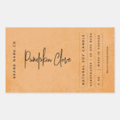 Modern Orange Tangerine Rustic Label 長方形シール (正面)
