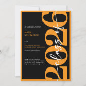 Modern Orange Typography Graduation Announcement 招待状 (正面)