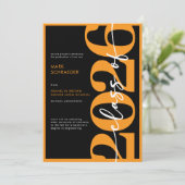 Modern Orange Typography Graduation Announcement 招待状 (スタンド正面)