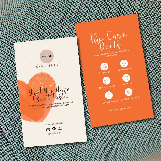 Modern Orange Watercolor Business Package Insert 名刺
