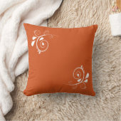 Modern Orange & White Square Pillow | Customizable クッション (ブランケット)