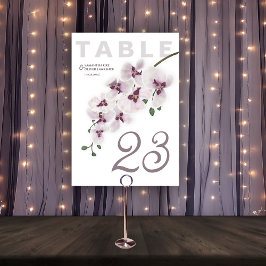 Modern Orchid Charm Wedding Table Number Card テーブルナンバー