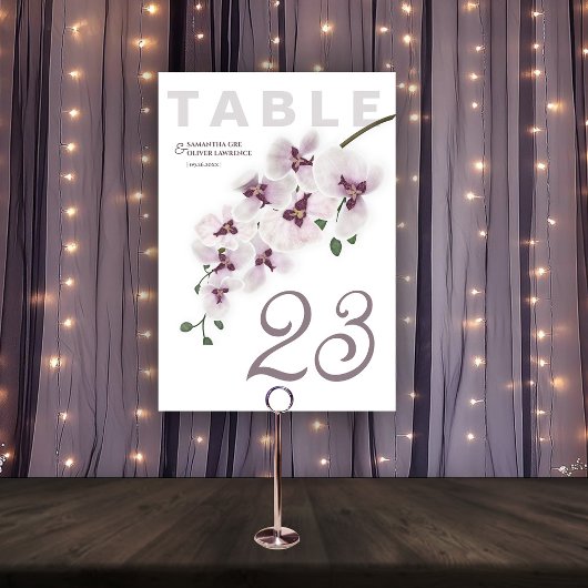Modern Orchid Charm Wedding Table Number Card テーブルナンバー