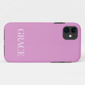 Modern Orchid Lavender Pink Personalized Name Case-Mate iPhoneケース (裏面(横))