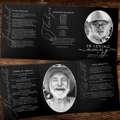 Modern Order Of Service Obituary Funeral/Memorial 三つ折りプログラム