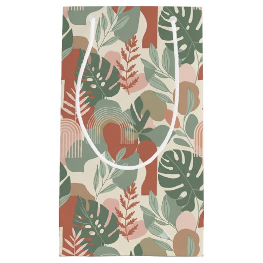 Modern Organic Abstract Harmony Seamless Pattern スモールペーパーバッグ (正面)