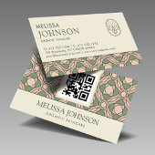 Modern Organic Botanical QR Code Business Card 名刺