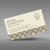 Modern Organic Botanical QR Code Business Card 名刺