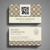 Modern Organic Botanical QR Code Business Card 名刺