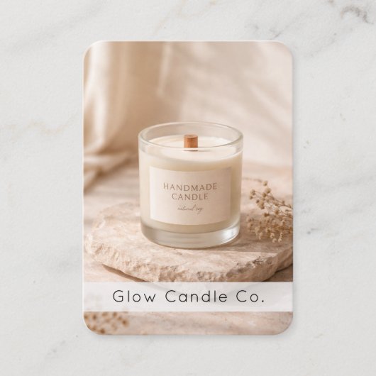 Modern Organic Handmade Candle QR Code  名刺 (正面)