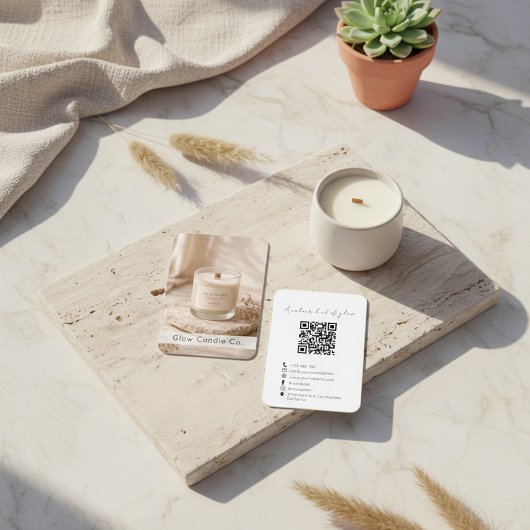 Modern Organic Handmade Candle QR Code  名刺