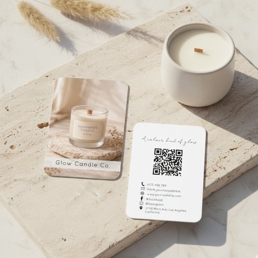 Modern Organic Handmade Candle QR Code  名刺