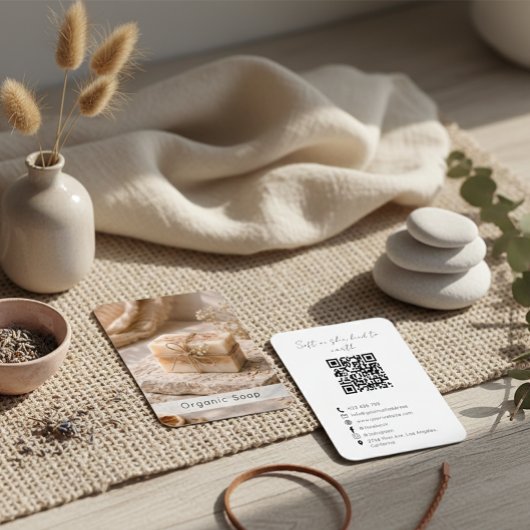 Modern Organic Handmade Soap QR Code Photo 名刺