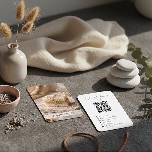 Modern Organic Handmade Soap QR Code Photo 名刺