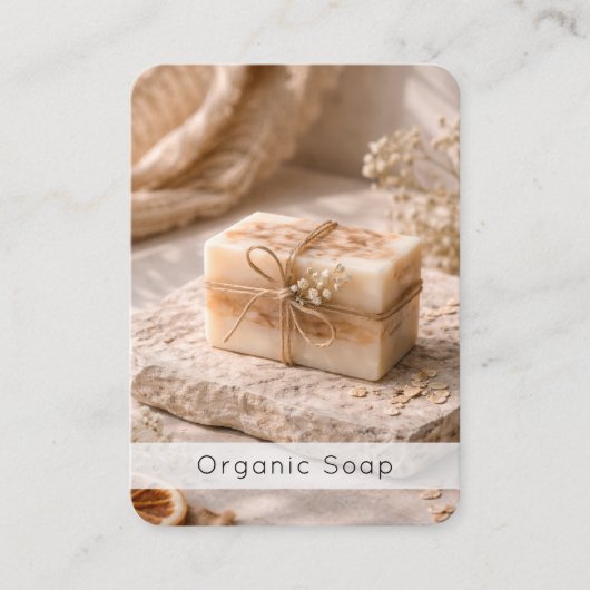 Modern Organic Handmade Soap QR Code Photo 名刺 (正面)