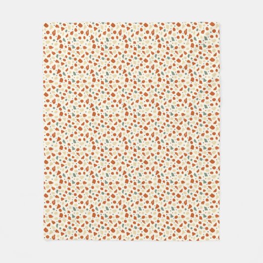 Modern Organic Terrazzo | Abstract Stone Mosaic フリースブランケット (正面)