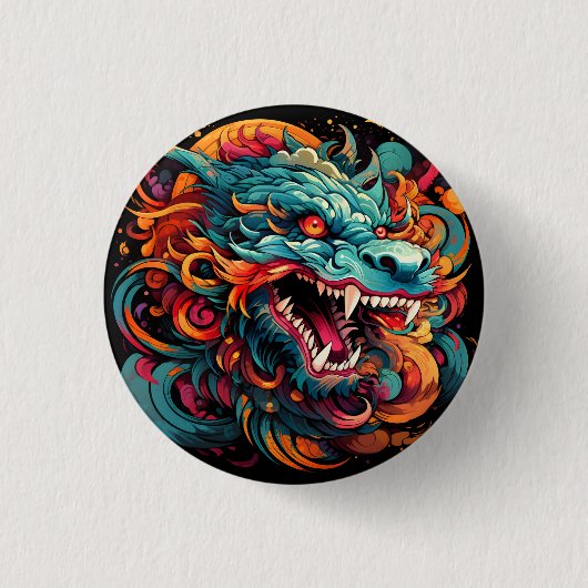 Modern Oriental Dragon Majesty 缶バッジ (正面)