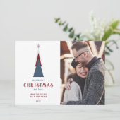 Modern Original Christmas Tree Photo Couple セーブザデート (スタンド正面)
