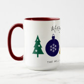 Modern Ornament Snowflake Pine Tree  Christmas マグカップ (左)